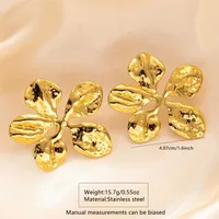 1 Pair Vacation Classic Style Flower 304 Stainless Steel Imitation Gold  Ear Studs main image 3