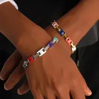Vintage Style Classic Style Geometric 304 Stainless Steel Enamel 18K Gold Plated Women's Bracelets Necklace main image 5