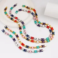 Vintage Style Classic Style Geometric 304 Stainless Steel Enamel 18K Gold Plated Women's Bracelets Necklace main image 4