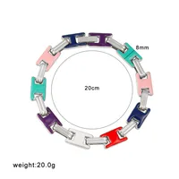 Vintage Style Classic Style Geometric 304 Stainless Steel Enamel 18K Gold Plated Women's Bracelets Necklace sku image 2