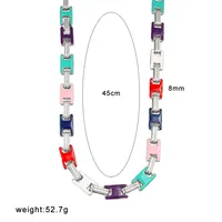 Vintage Style Classic Style Geometric 304 Stainless Steel Enamel 18K Gold Plated Women's Bracelets Necklace sku image 3