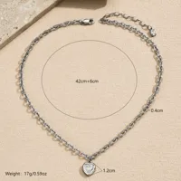 Elegant Luxurious Heart Shape 304 Stainless Steel Polishing Plating Inlay Zircon 18K Gold Plated Women's Bracelets Necklace main image 2