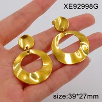 1 Pair Classic Style Round Spiral 304 Stainless Steel 18K Gold Plated Drop Earrings main image 2