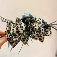 Women's Elegant Leopard Fabric Hair Claws sku image 2
