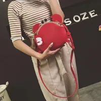 Women's Small Pu Leather Crab Cute Round Lock Clasp Shoulder Bag main image 5