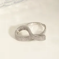 Elegant Cute Classic Style Infinity Solid Color Copper Inlay Zircon 18K Gold Plated Women's Rings main image 4