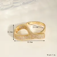 Elegant Cute Classic Style Infinity Solid Color Copper Inlay Zircon 18K Gold Plated Women's Rings sku image 1