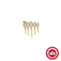 1 Piece Elegant Geometric Environmental Protection Electroplating 925 Sterling Silver Ear Studs sku image 1