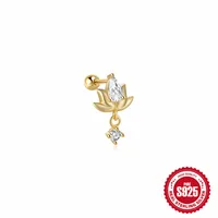 1 Piece Elegant Geometric Environmental Protection Electroplating 925 Sterling Silver Ear Studs sku image 4