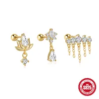1 Piece Elegant Geometric Environmental Protection Electroplating 925 Sterling Silver Ear Studs main image 4