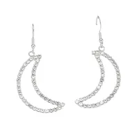 1 Pair Simple Style Shiny Moon Rhinestone Drop Earrings main image 2
