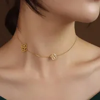 Vacation Classic Style Flower 304 Stainless Steel Women's Necklace main image 1