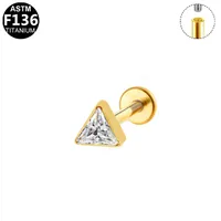 Simple Style Animal Star Titanium Alloy Polishing Plating Zircon 14K Gold Plated White Gold Plated Unisex Lip Stud Ear Studs sku image 5