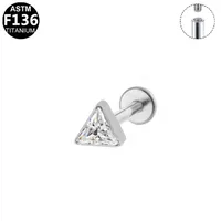 Simple Style Animal Star Titanium Alloy Polishing Plating Zircon 14K Gold Plated White Gold Plated Unisex Lip Stud Ear Studs sku image 4