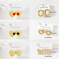 Casual Simple Style Heart Shape 316 Stainless Steel  Ear Studs main image 2