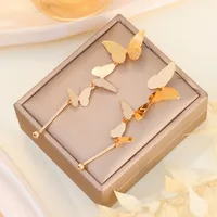1 Pair Retro Classic Style Butterfly Plating Iron Drop Earrings main image 3