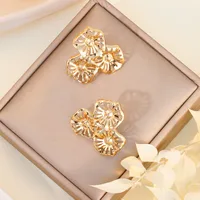 1 Pair Classic Style Flower Plating Iron Ear Studs main image 5