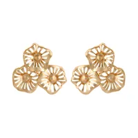 1 Pair Classic Style Flower Plating Iron Ear Studs main image 6