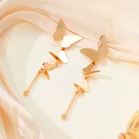 1 Pair Retro Classic Style Butterfly Plating Iron Drop Earrings main image 5