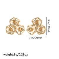 1 Pair Classic Style Flower Plating Iron Ear Studs main image 2