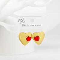 Casual Simple Style Heart Shape 316 Stainless Steel  Ear Studs sku image 4