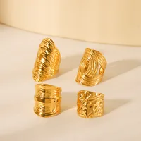 IG Style Casual Simple Style Geometric 304 Stainless Steel Titanium Steel 18K Gold Plated Women's Open Rings main image 6