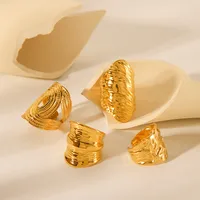 IG Style Casual Simple Style Geometric 304 Stainless Steel Titanium Steel 18K Gold Plated Women's Open Rings main image 8