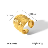 IG Style Casual Simple Style Geometric 304 Stainless Steel Titanium Steel 18K Gold Plated Women's Open Rings main image 2