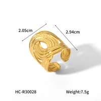 IG Style Casual Simple Style Geometric 304 Stainless Steel Titanium Steel 18K Gold Plated Women's Open Rings main image 4