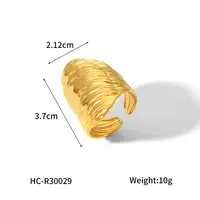 IG Style Casual Simple Style Geometric 304 Stainless Steel Titanium Steel 18K Gold Plated Women's Open Rings main image 5