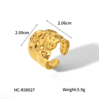 IG Style Casual Simple Style Geometric 304 Stainless Steel Titanium Steel 18K Gold Plated Women's Open Rings main image 3
