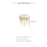 1 Piece Elegant Geometric Environmental Protection Electroplating 925 Sterling Silver Ear Studs main image 2