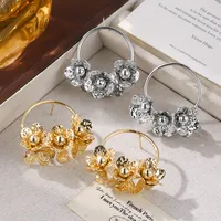1 Pair Vacation Classic Style Flower Plating Zinc Alloy Earrings main image 1
