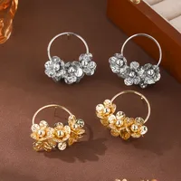 1 Pair Vacation Classic Style Flower Plating Zinc Alloy Earrings main image 4