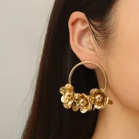 1 Pair Vacation Classic Style Flower Plating Zinc Alloy Earrings main image 5