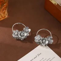 1 Pair Vacation Classic Style Flower Plating Zinc Alloy Earrings sku image 2