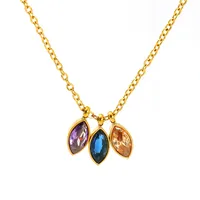 Cute Horse Eye 304 Stainless Steel Zircon 18K Gold Plated Women's Pendant Necklace main image 3
