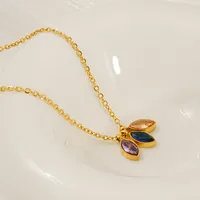Cute Horse Eye 304 Stainless Steel Zircon 18K Gold Plated Women's Pendant Necklace main image 1