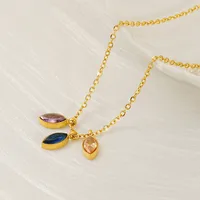 Cute Horse Eye 304 Stainless Steel Zircon 18K Gold Plated Women's Pendant Necklace main image 7