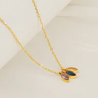 Cute Horse Eye 304 Stainless Steel Zircon 18K Gold Plated Women's Pendant Necklace main image 4