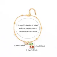 Elegant Simple Style Classic Style Letter Cherry 201 Stainless Steel Copper Women's Anklet main image 2