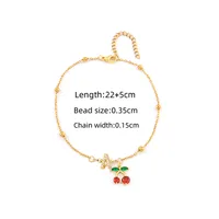 Elegant Simple Style Classic Style Letter Cherry 201 Stainless Steel Copper Women's Anklet sku image 1