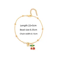 Elegant Simple Style Classic Style Letter Cherry 201 Stainless Steel Copper Women's Anklet sku image 2