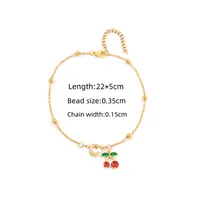 Elegant Simple Style Classic Style Letter Cherry 201 Stainless Steel Copper Women's Anklet sku image 3