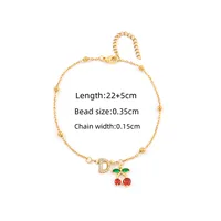Elegant Simple Style Classic Style Letter Cherry 201 Stainless Steel Copper Women's Anklet sku image 4