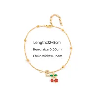 Elegant Simple Style Classic Style Letter Cherry 201 Stainless Steel Copper Women's Anklet sku image 5