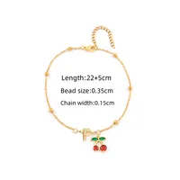 Elegant Simple Style Classic Style Letter Cherry 201 Stainless Steel Copper Women's Anklet sku image 6