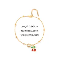 Elegant Simple Style Classic Style Letter Cherry 201 Stainless Steel Copper Women's Anklet sku image 7