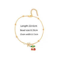 Elegant Simple Style Classic Style Letter Cherry 201 Stainless Steel Copper Women's Anklet sku image 8