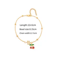 Elegant Simple Style Classic Style Letter Cherry 201 Stainless Steel Copper Women's Anklet sku image 9